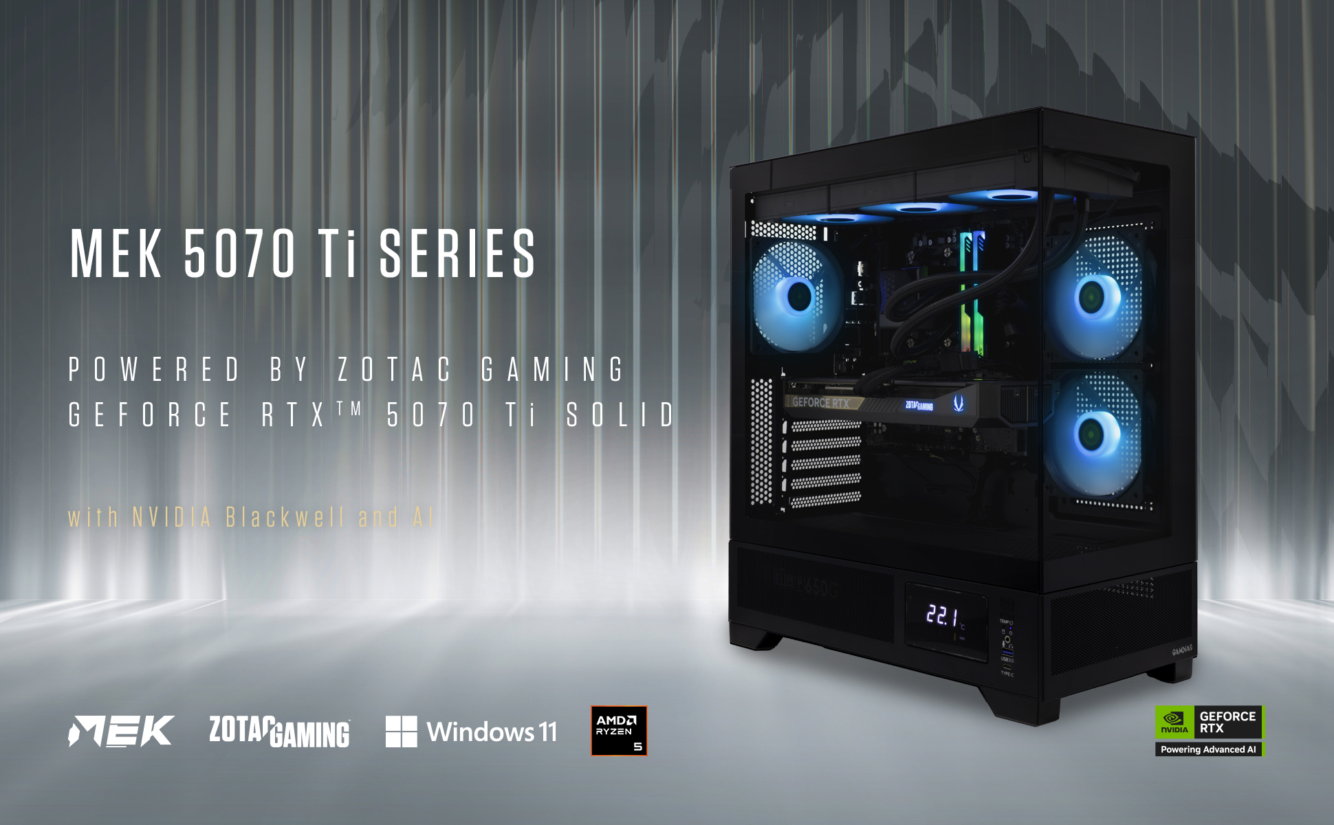 ゲーミングPC Ryzen 5 7600X RTX5070Ti メモリ16GB GAMING PC | AMD Ryzen 5 7600X 6x4.70GHz | 32GB DDR5 | RTX
